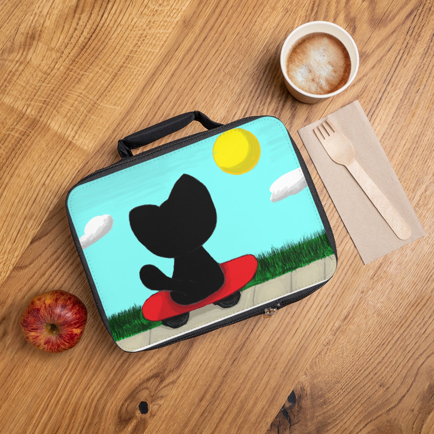 Skateboarding Kitty Lunch Bag
